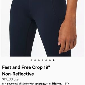 LuluLemon Fast and Free crop